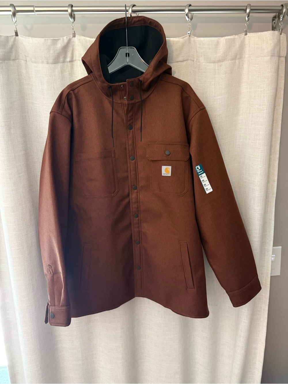 Carhartt  mens Brown Hooded Work Jacket NWT